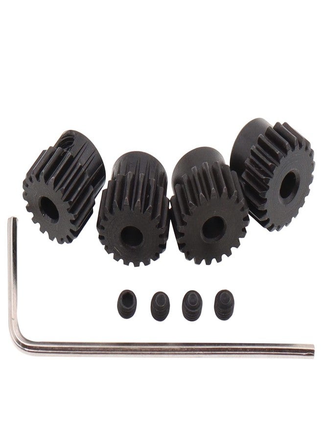 Treehobby 4PCS Metal Steel 48P Pinion Gear Sets 17T 18T 19T 20T fit 3.175mm RC Motor Shaft Gears Compatible with Arrma HPI Kyosho Losi Axial Traxxas Tamiya Associated 1/10 RC Car Monster Truck Buggy - Image 3